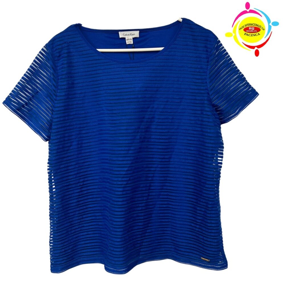 *CALVIN KLEIN BLUE BLOUSE